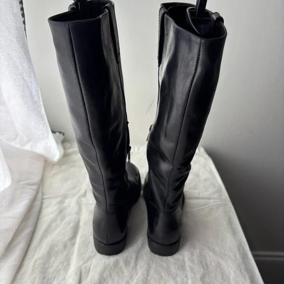 Born Shaunie Black‎ Leather Women’s Riding Boot Size 6 Wide Calf New $240